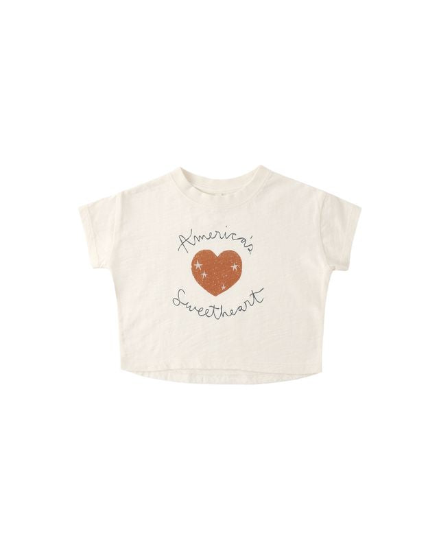 Boxy Tee/ Pointelle Short (American Sweetheart/Navy Stripe)