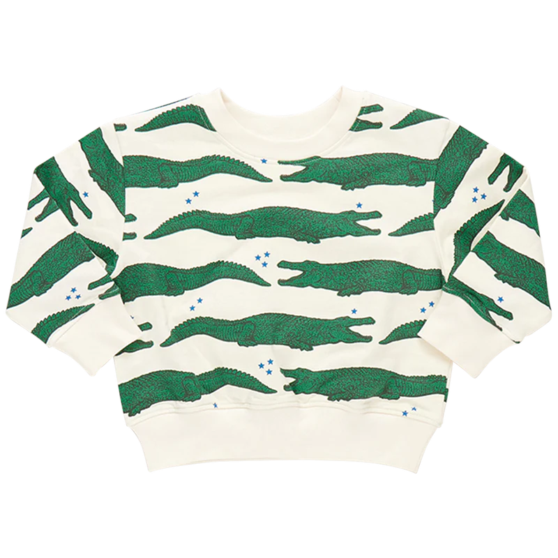 Kids Organic Sweatshirt - Crocodile Stars