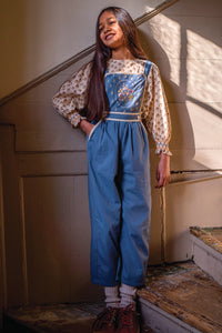 Overalls - Blue Embroidery