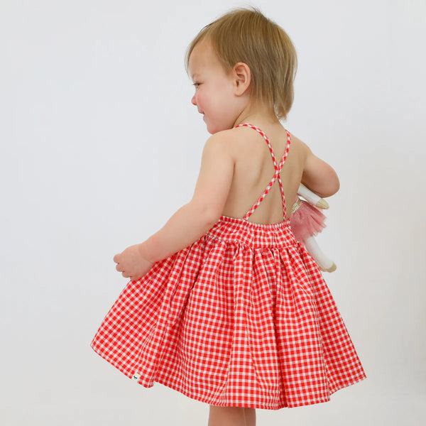 Party Dress - Cherry Red Gingham