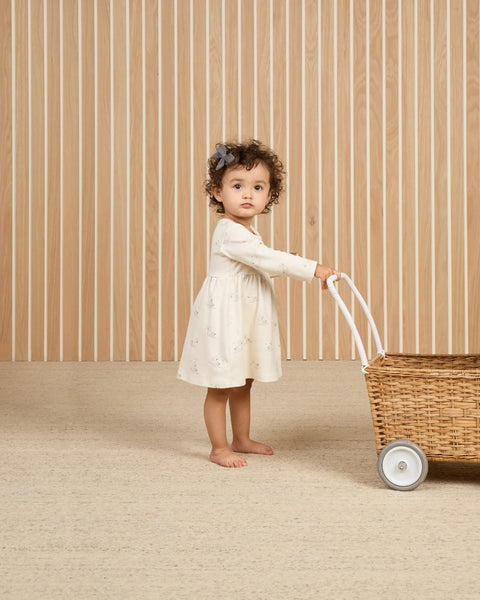 Long Sleeve Baby Dress - Swans