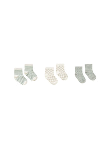 Printed Socks - 3 Pack - Summer Stripe, Dove Check, Polka Dot