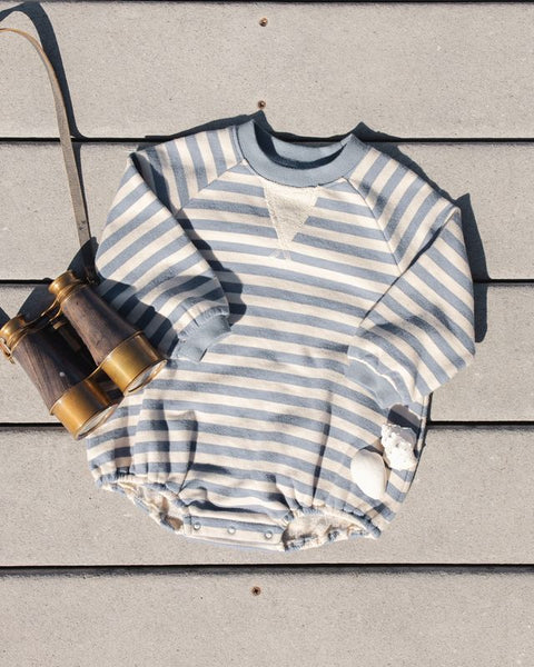 Crewneck Romper | Marine Stripe