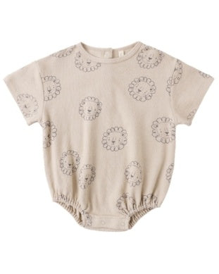 Relaxed Short Sleeve Bubble Romper (Lion)