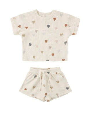Waffle Tee + Short Tee (Confetti Hearts)