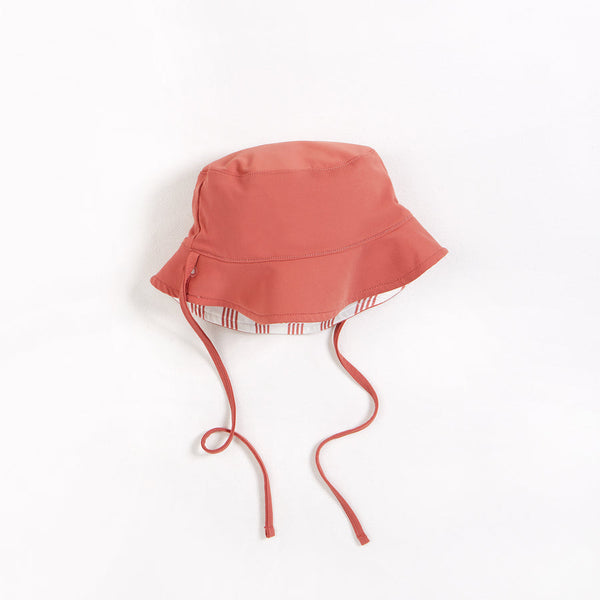 Reversible Swimmy Sun Hat - Brick Stripe