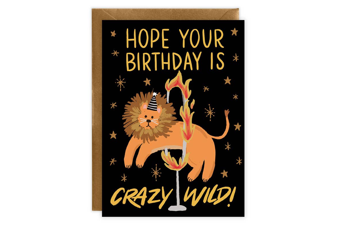 Crazy Wild (Lion) - Birthday Card
