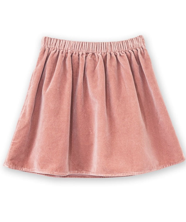 Blush Velvet Mini Skirt