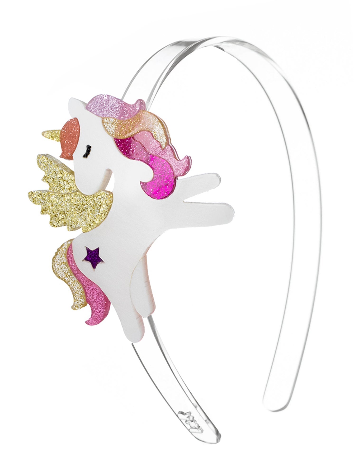 Unicorn Winged Coral Glitter Headband