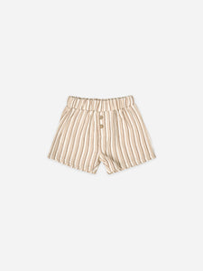Woven Shorts - Latte + Clay Stripe