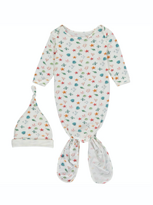 Knotted Onesie and Hat - Seashells *ONE LEFT*