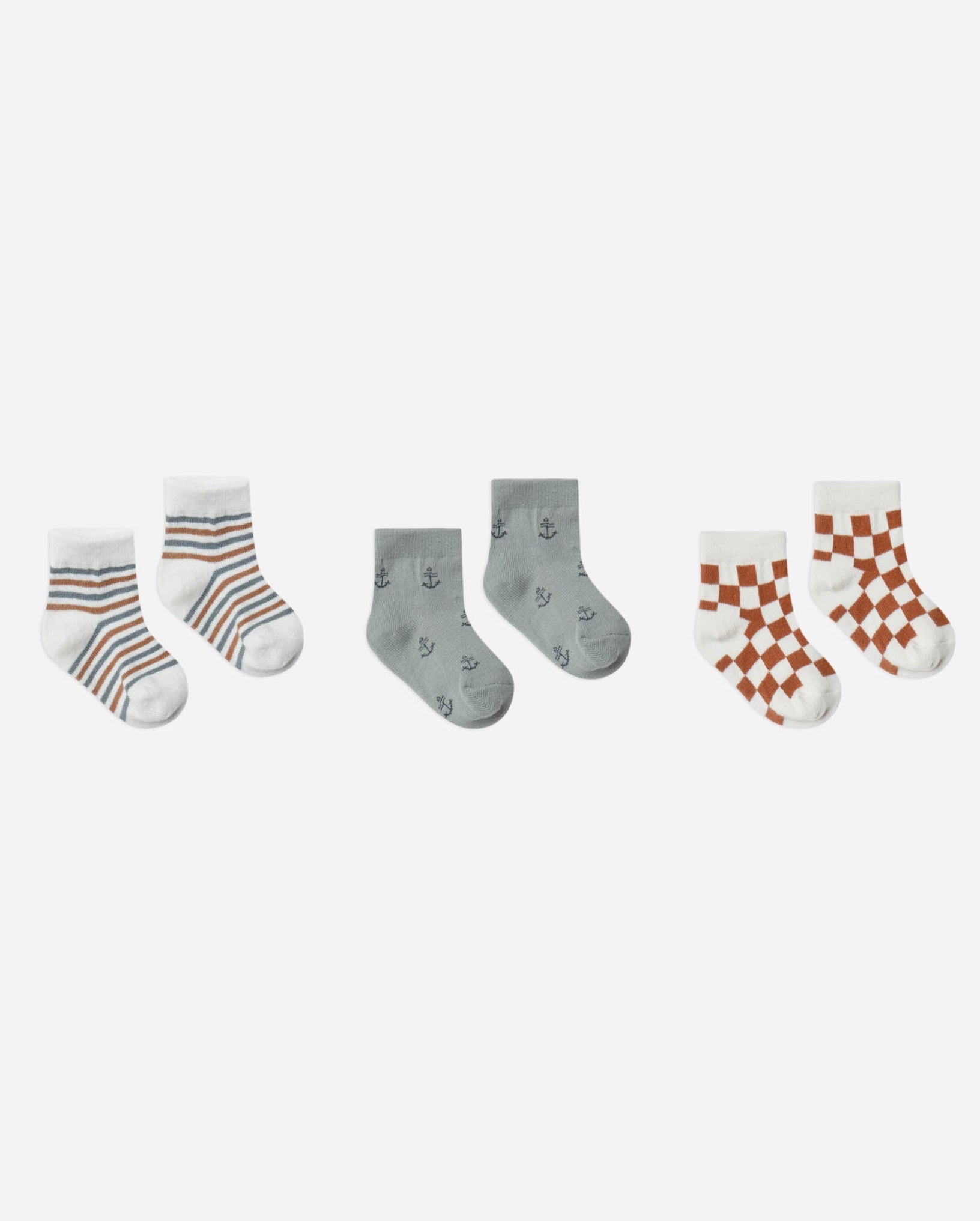 Printed Sock Set - Check, Geo, Stripe