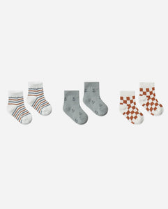 Printed Sock Set - Check, Geo, Stripe