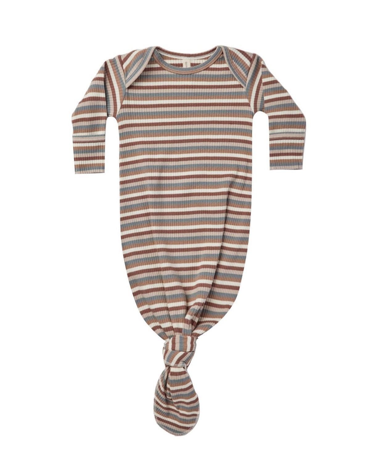 Knotted Baby Gown - Autumn Stripe