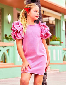 Pink Princess Ruffle Denim Dress *LAST ONE - SIZE 8*
